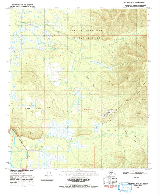 Classic USGS Big Delta C-6 SW Alaska 7.5'x7.5' Topo Map Image