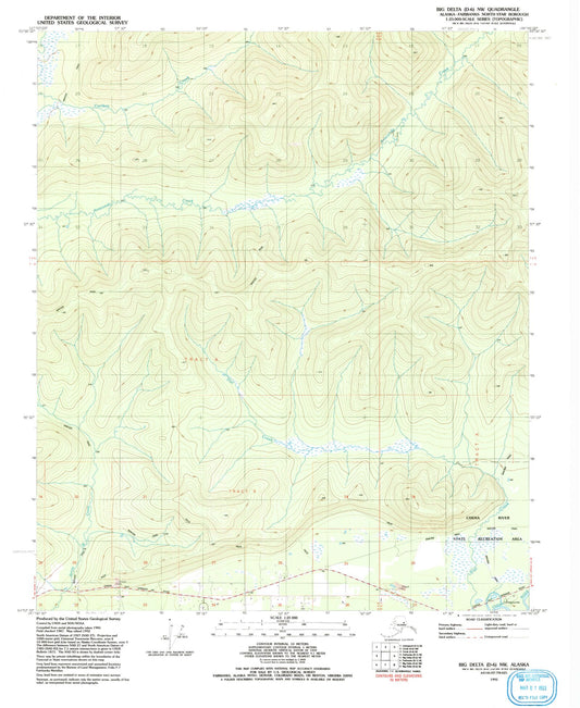 Classic USGS Big Delta D-6 NW Alaska 7.5'x7.5' Topo Map Image