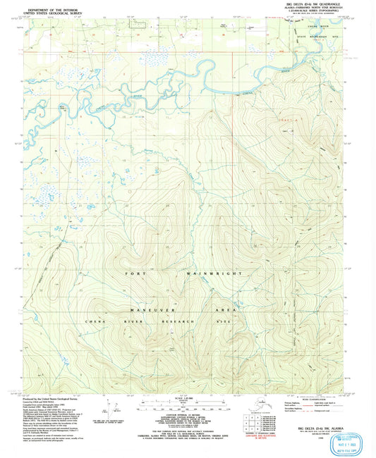Classic USGS Big Delta D-6 SW Alaska 7.5'x7.5' Topo Map Image