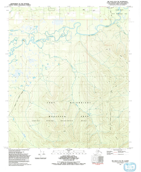 Classic USGS Big Delta D-6 SW Alaska 7.5'x7.5' Topo Map Image
