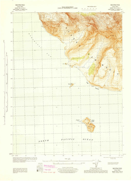 Classic USGS False Pass D-3 NW Alaska 7.5'x7.5' Topo Map Image