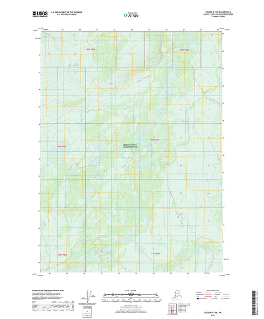 Coleen D-3 NE Alaska US Topo Map Image