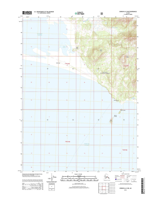 Cordova A-2 NW Alaska US Topo Map Image