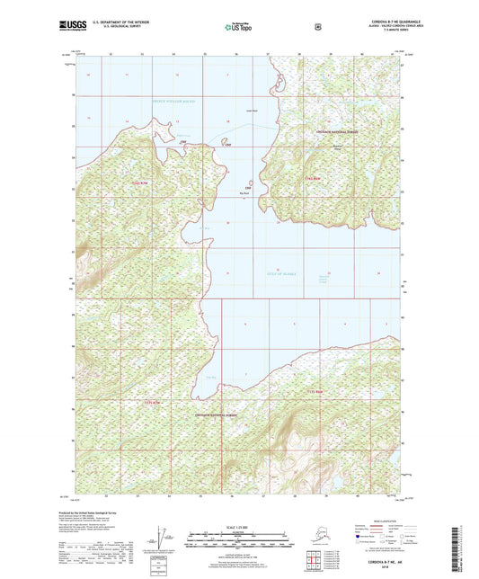 Cordova B-7 NE Alaska US Topo Map Image