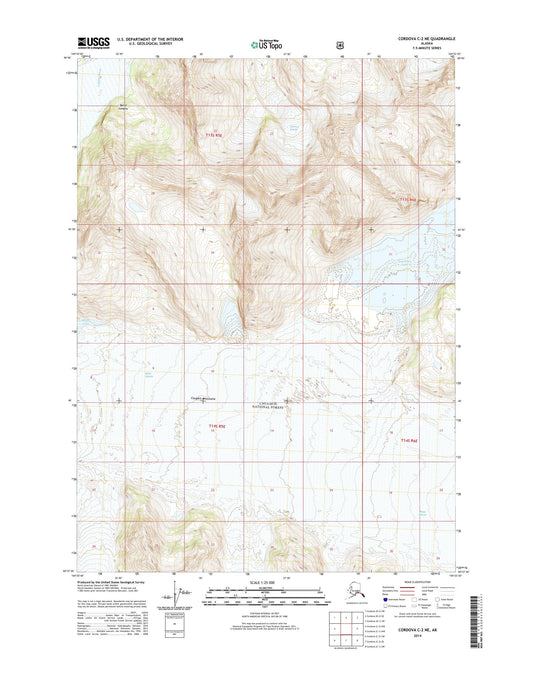 Cordova C-2 NE Alaska US Topo Map Image