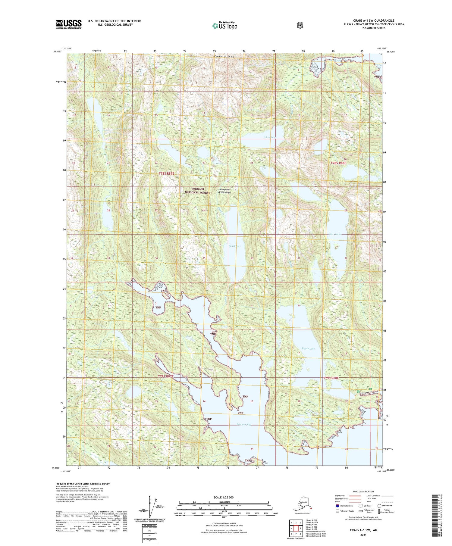 Craig A-1 SW Alaska US Topo Map Image