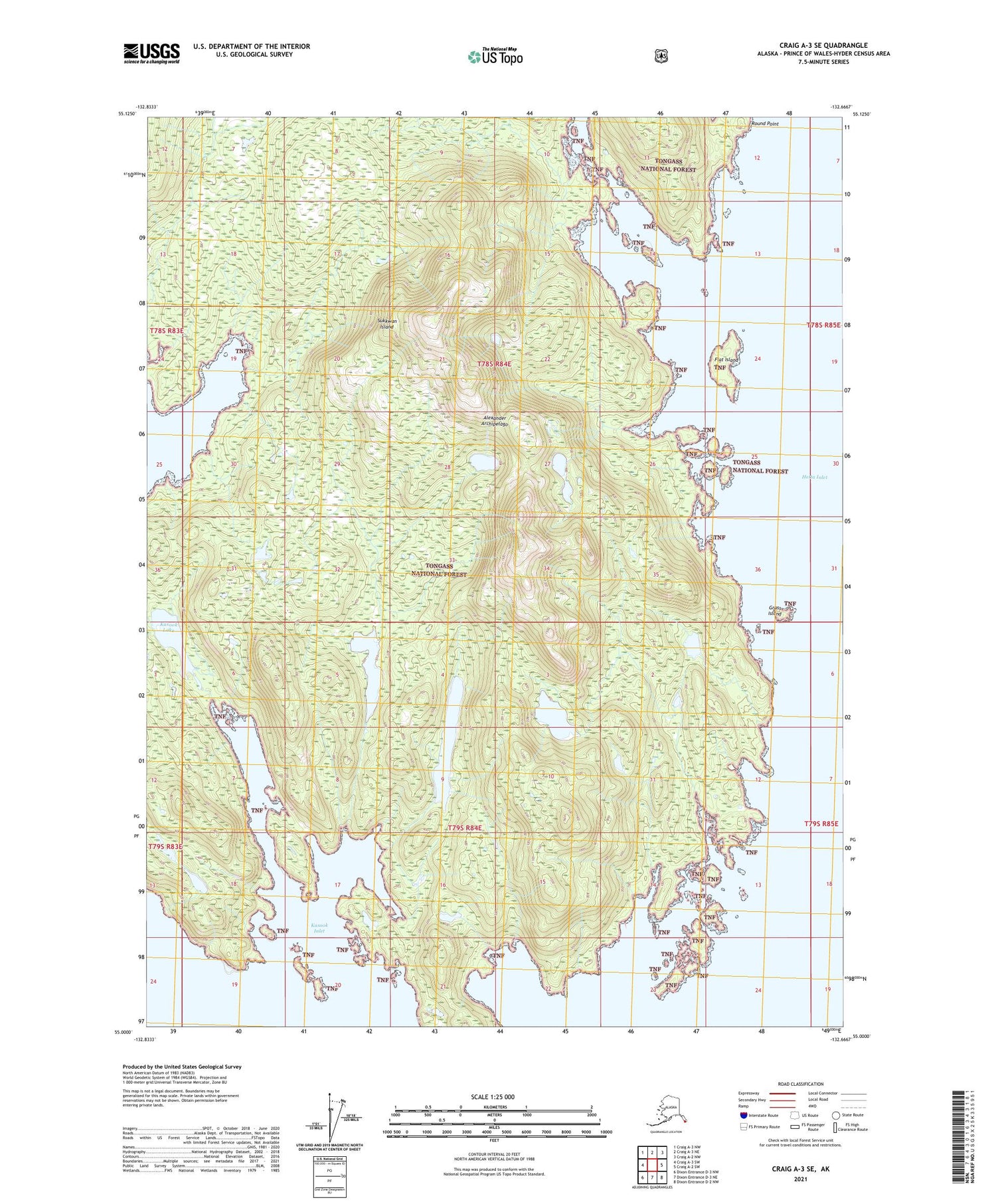 Craig A-3 SE Alaska US Topo Map Image