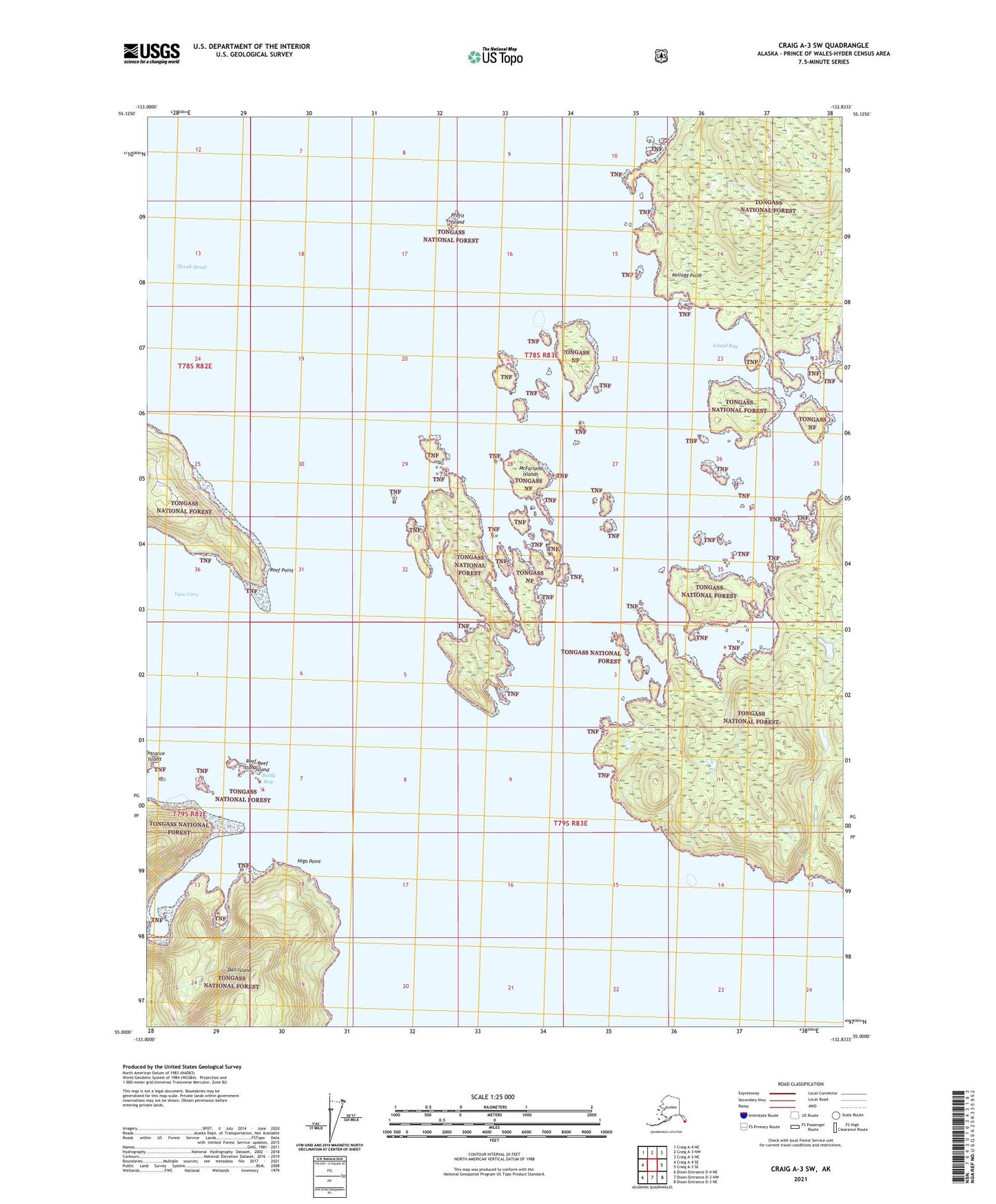 Craig A-3 SW Alaska US Topo Map Image