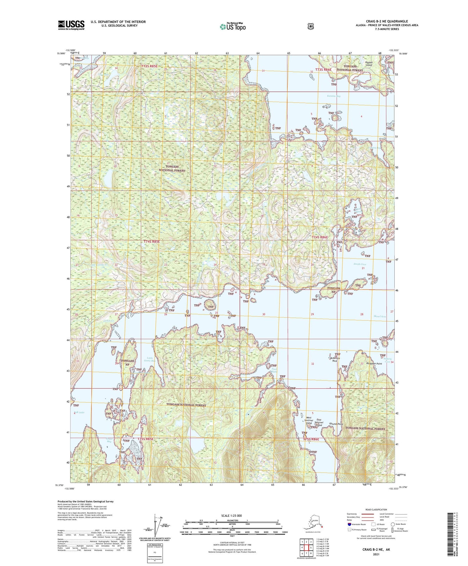 Craig B-2 NE Alaska US Topo Map Image