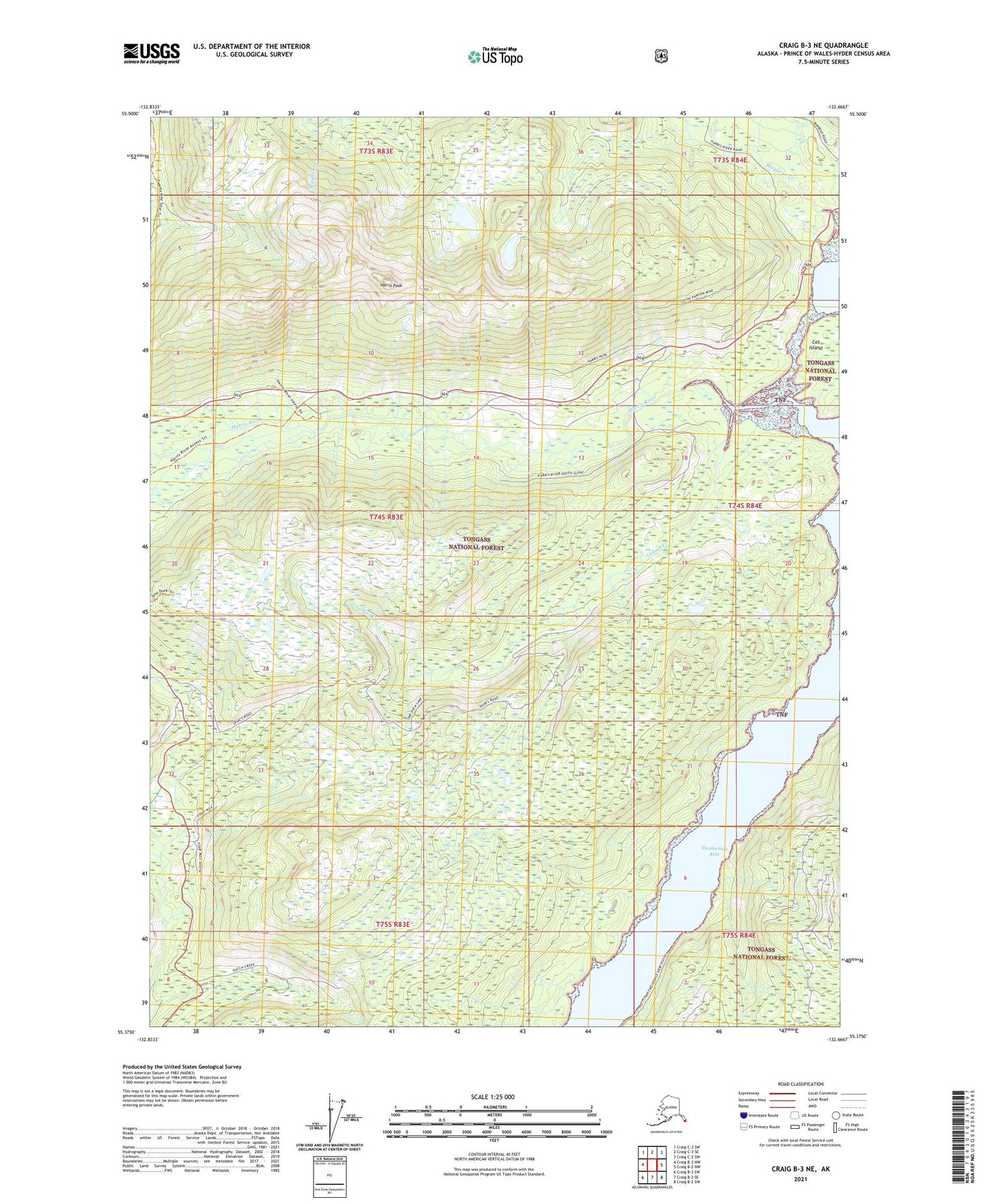 Craig B-3 NE Alaska US Topo Map Image