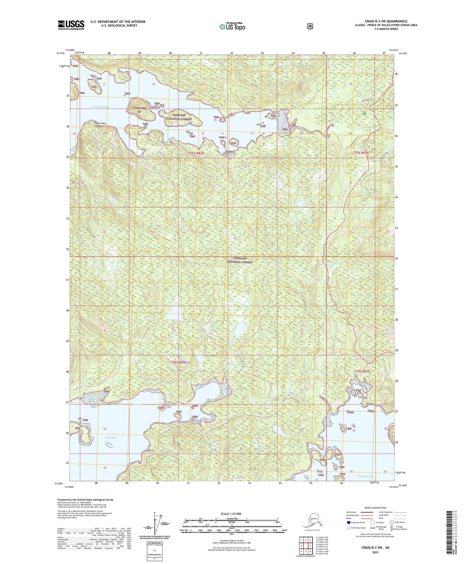 Craig B-3 SW Alaska US Topo Map Image