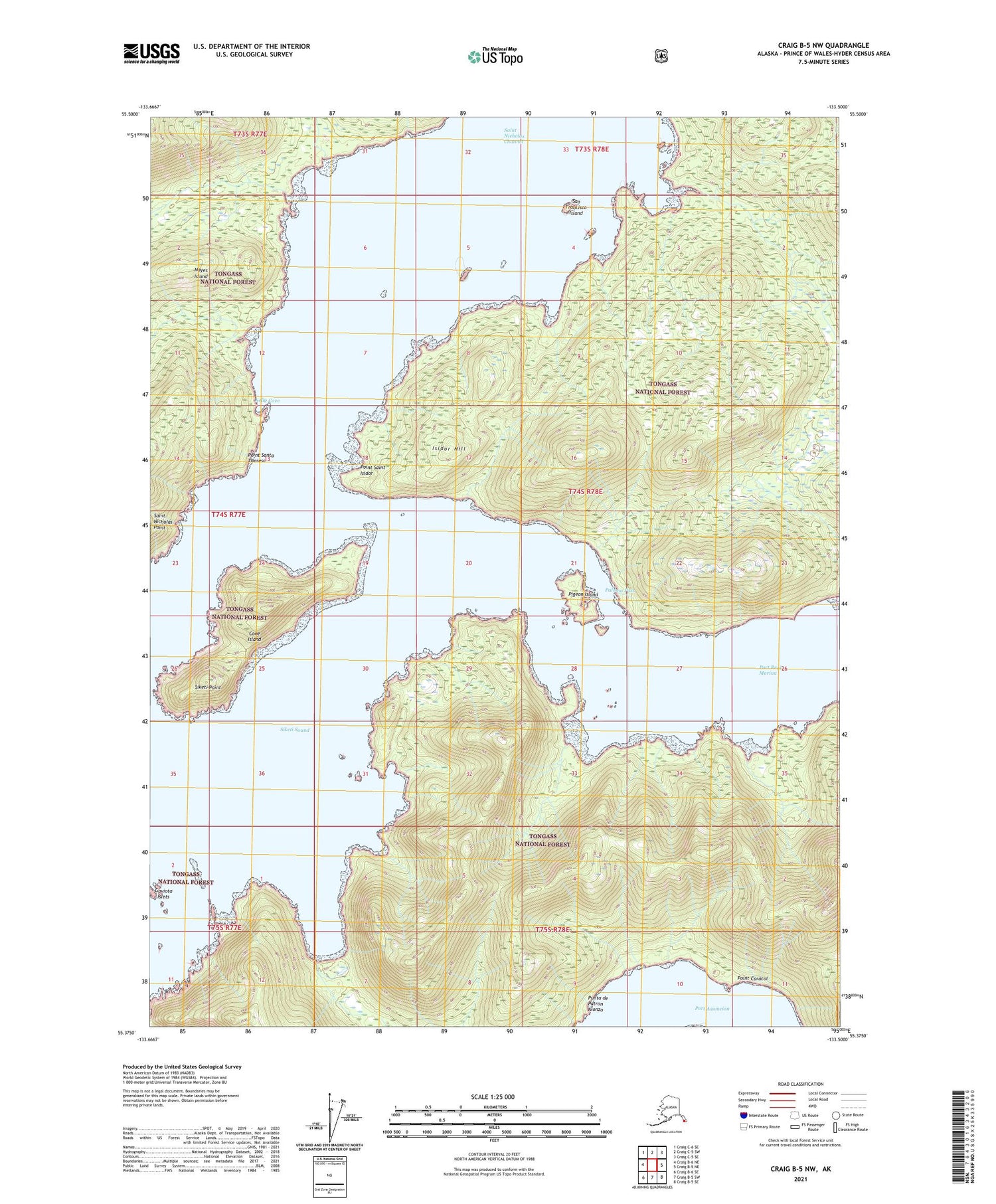 Craig B-5 NW Alaska US Topo Map Image