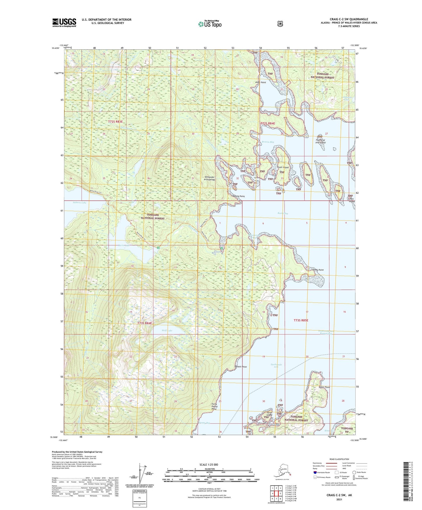 Craig C-2 SW Alaska US Topo Map Image