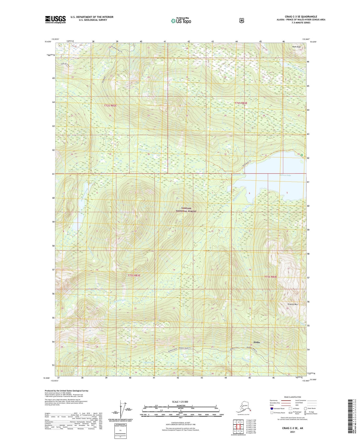 Craig C-3 SE Alaska US Topo Map Image