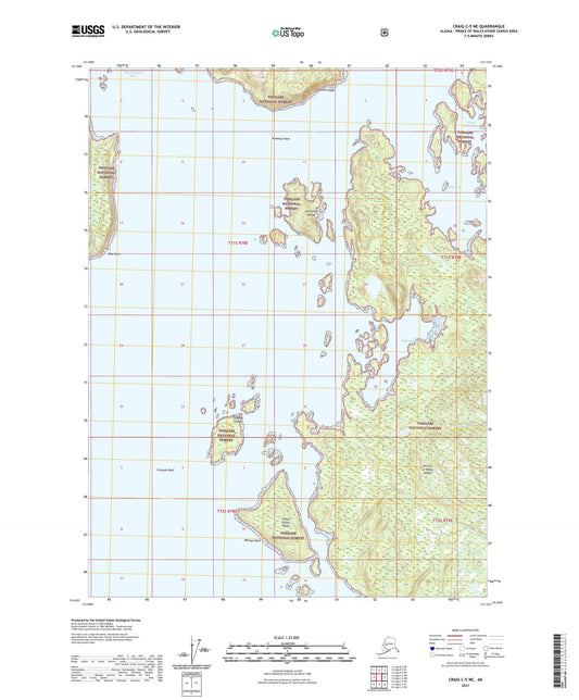 Craig C-5 NE Alaska US Topo Map Image