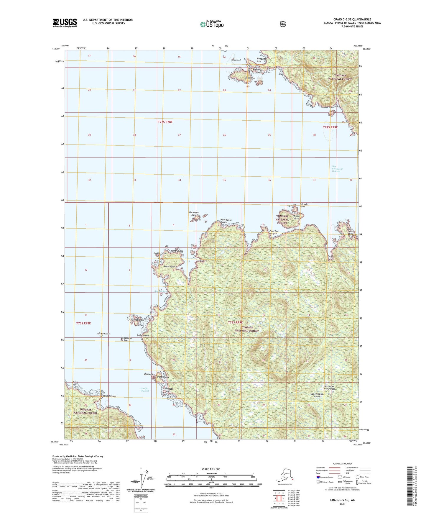 Craig C-5 SE Alaska US Topo Map Image