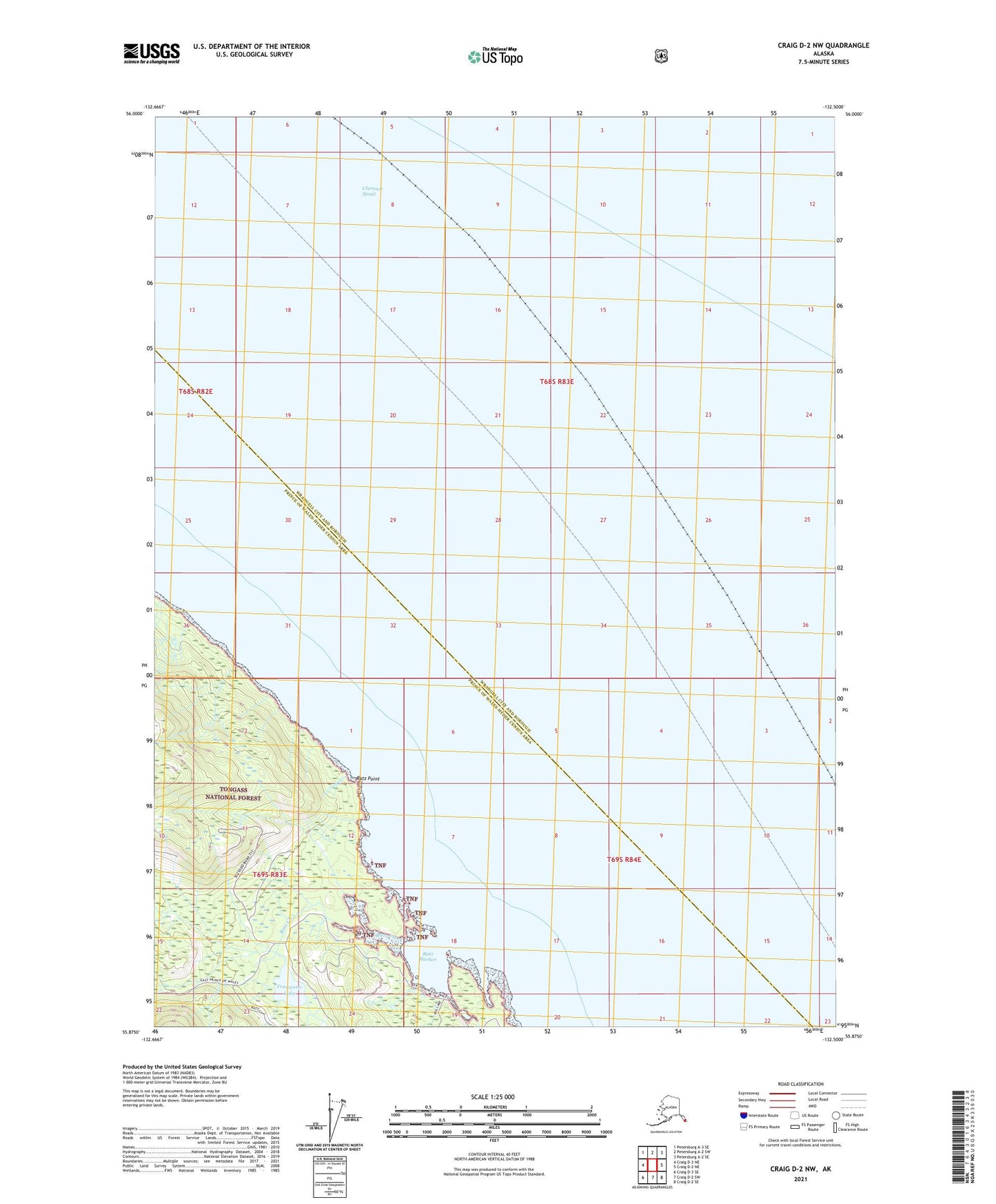 Craig D-2 NW Alaska US Topo Map Image
