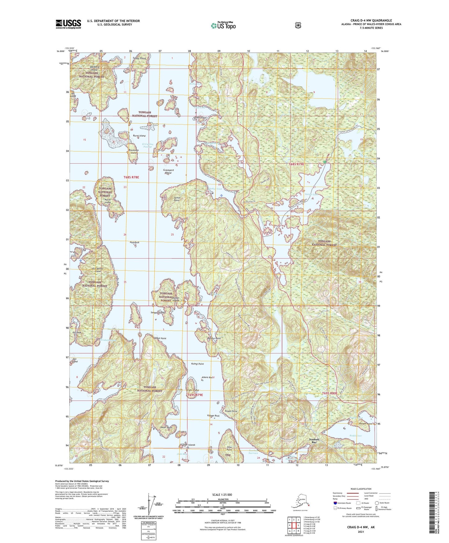 Craig D-4 NW Alaska US Topo Map Image