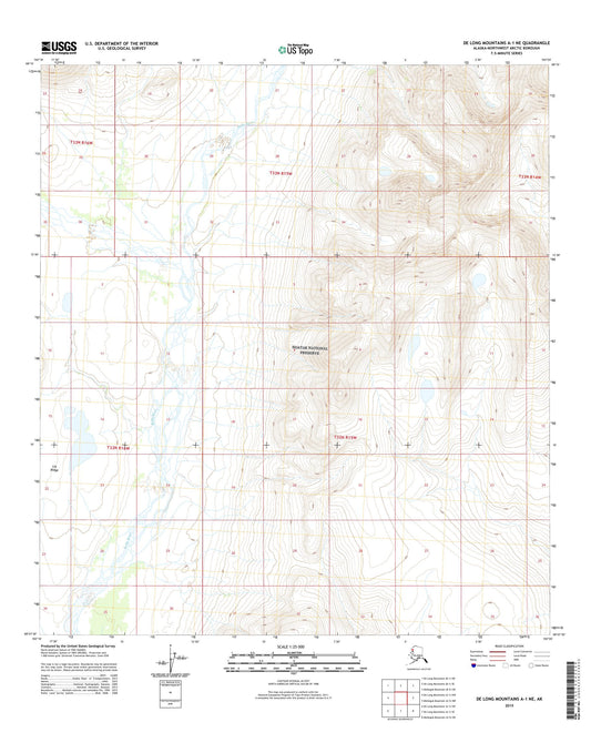 De Long Mountains A-1 NE Alaska US Topo Map Image
