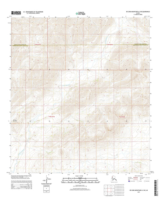 De Long Mountains A-3 NE Alaska US Topo Map Image
