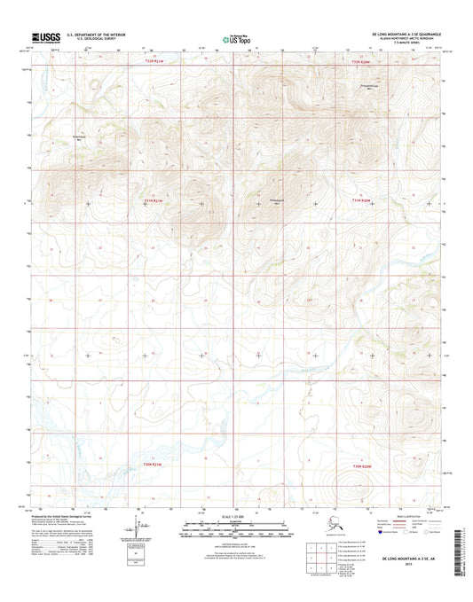 De Long Mountains A-3 SE Alaska US Topo Map Image