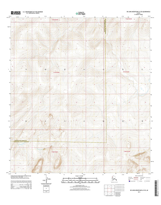 De Long Mountains A-5 SE Alaska US Topo Map Image