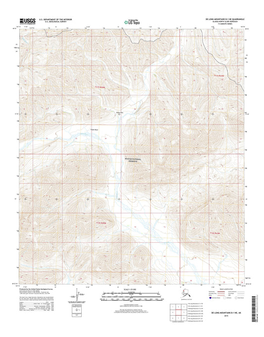 De Long Mountains B-1 NE Alaska US Topo Map Image