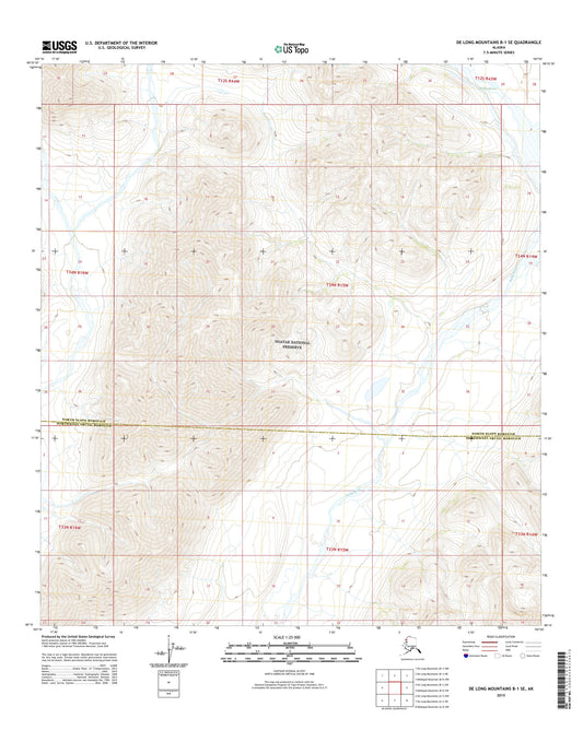 De Long Mountains B-1 SE Alaska US Topo Map Image