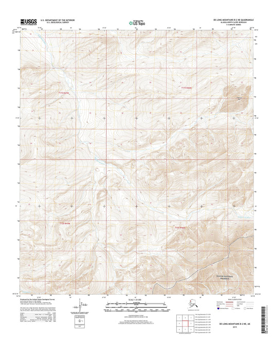 De Long Mountains B-2 NE Alaska US Topo Map Image