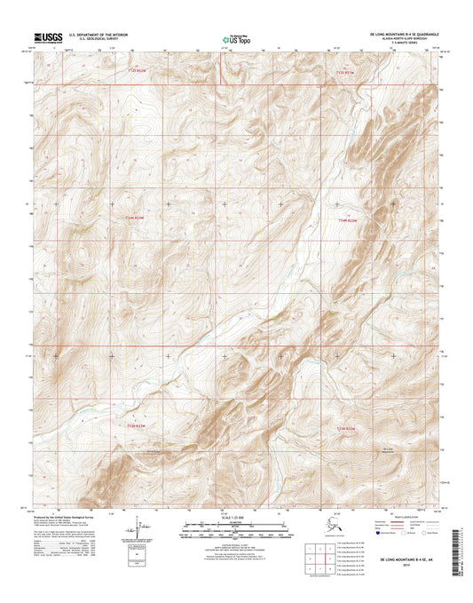 De Long Mountains B-4 SE Alaska US Topo Map Image