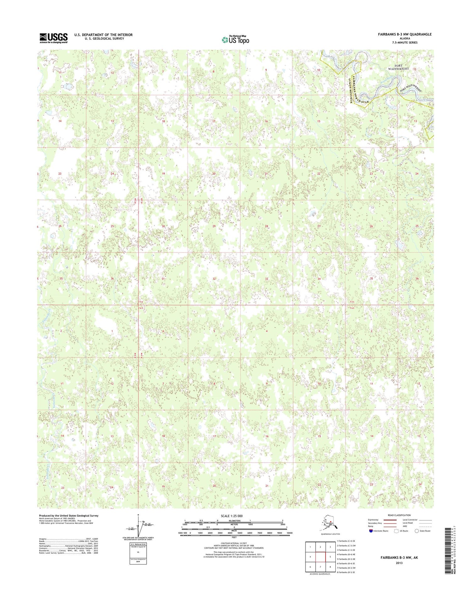 Fairbanks B-3 NW Alaska US Topo Map Image