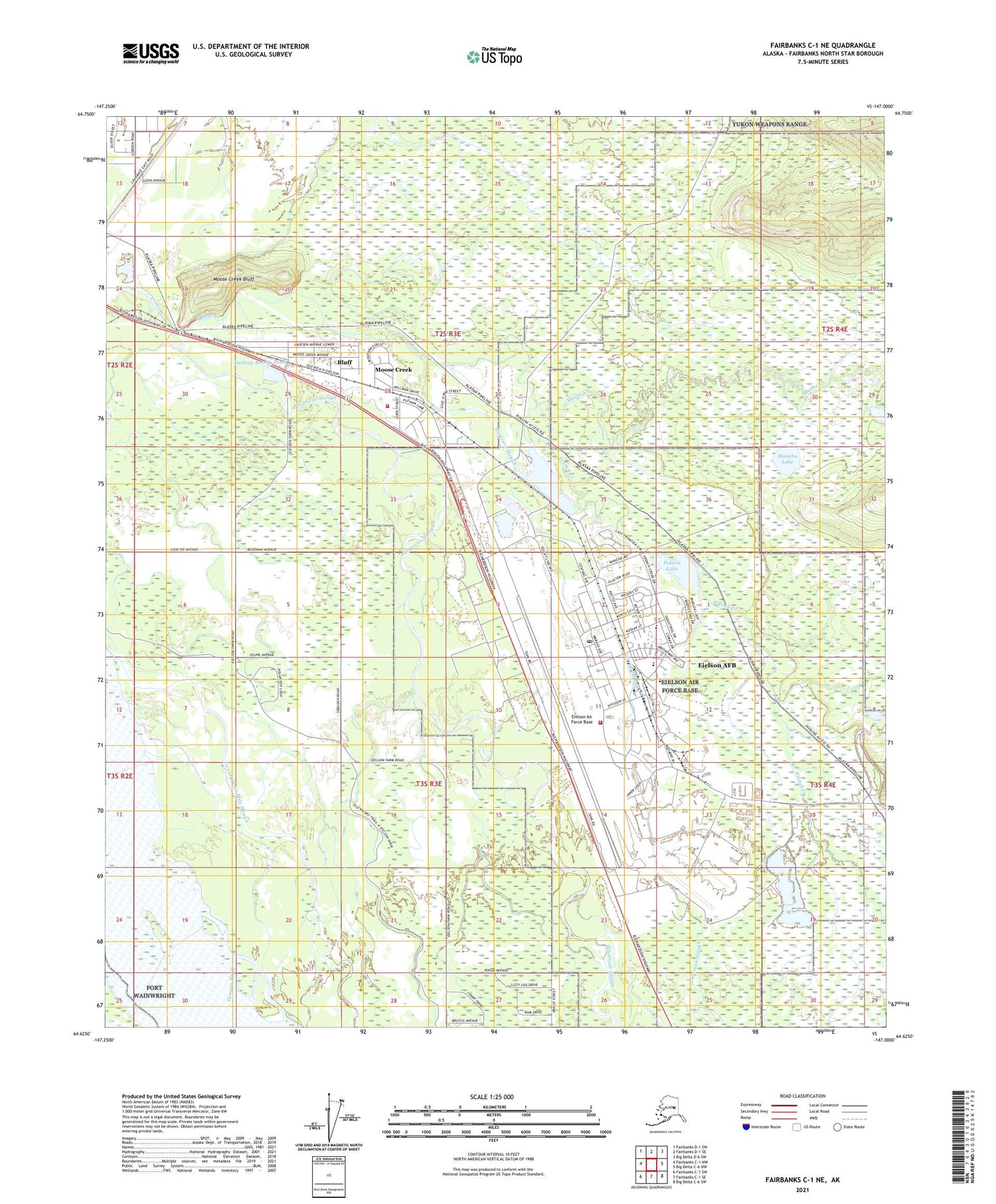 Fairbanks C-1 NE Alaska US Topo Map Image