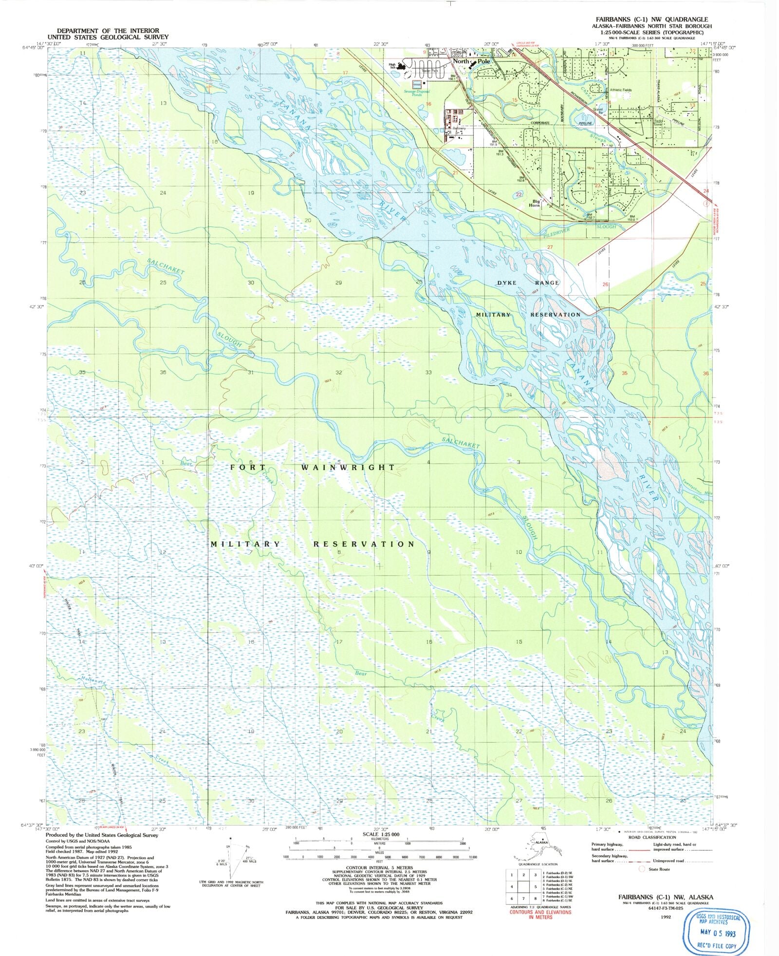 Classic USGS Fairbanks C-1 NW Alaska 7.5'x7.5' Topo Map – MyTopo Map Store