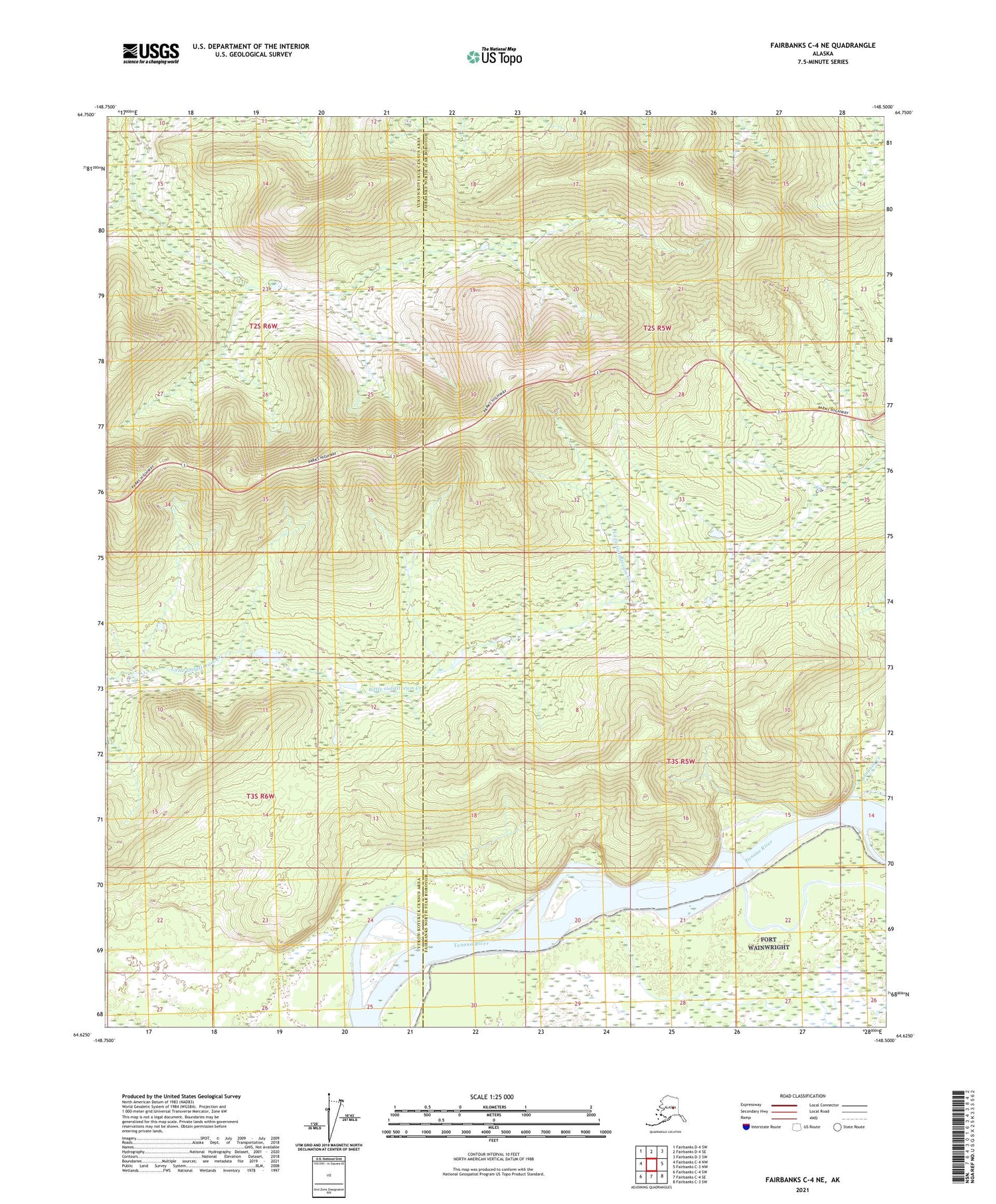 Fairbanks C-4 NE Alaska US Topo Map Image