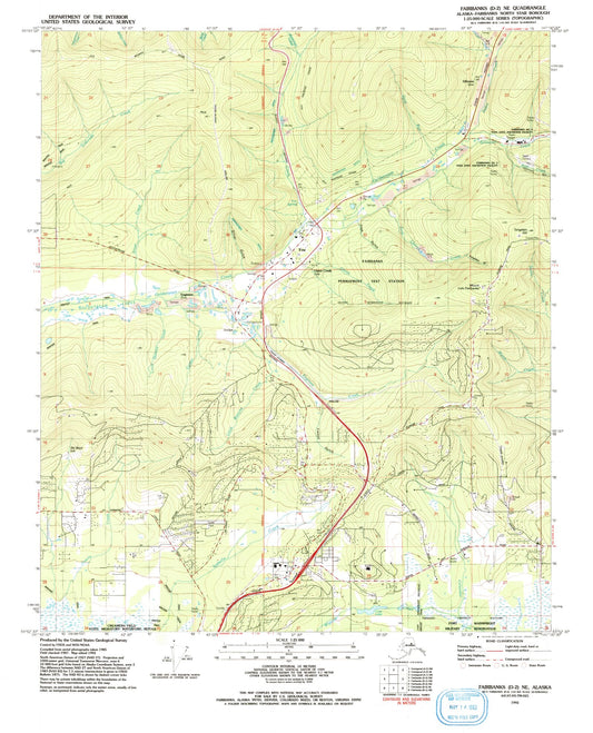Classic USGS Fairbanks D-2 NE Alaska 7.5'x7.5' Topo Map Image