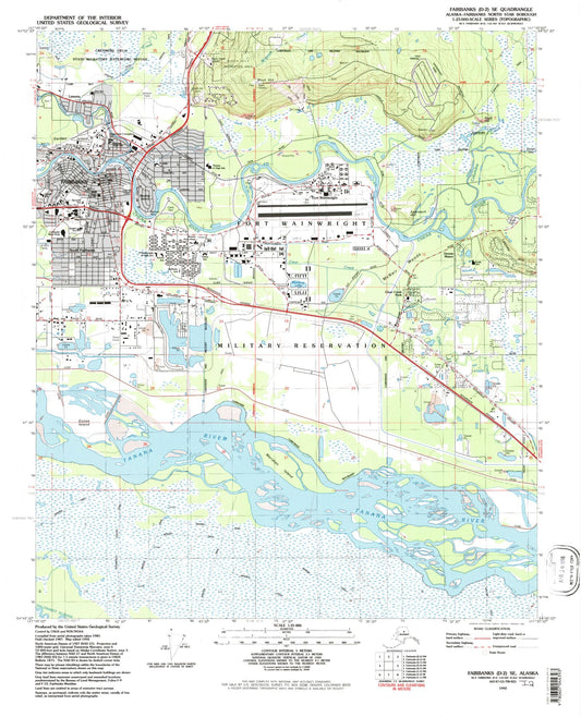 Classic USGS Fairbanks D-2 SE Alaska 7.5'x7.5' Topo Map Image
