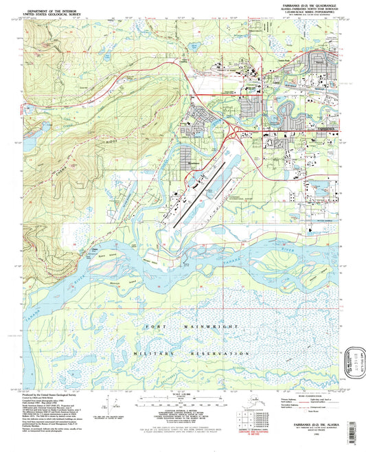 Classic USGS Fairbanks D-2 SW Alaska 7.5'x7.5' Topo Map Image