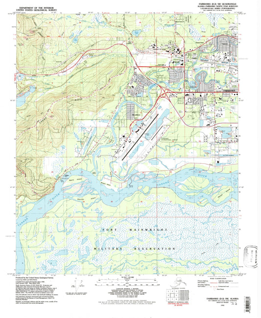 Classic USGS Fairbanks D-3 SW Alaska 7.5'x7.5' Topo Map Image