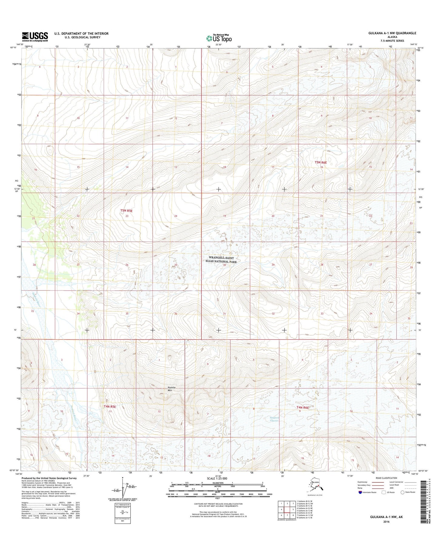 Gulkana A-1 NW Alaska US Topo Map Image