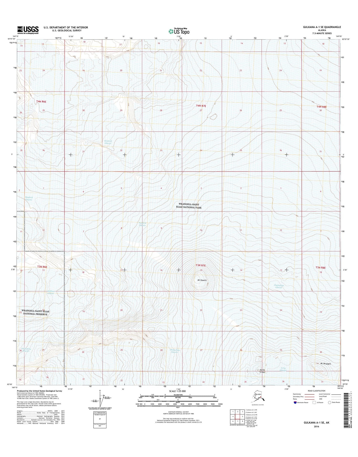 Gulkana A-1 SE Alaska US Topo Map Image