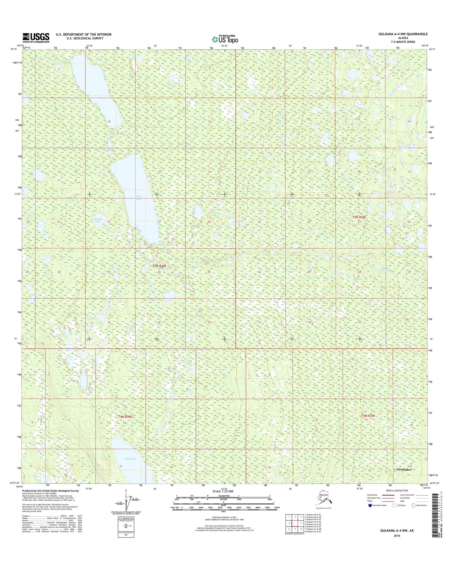 Gulkana A-4 NW Alaska US Topo Map Image