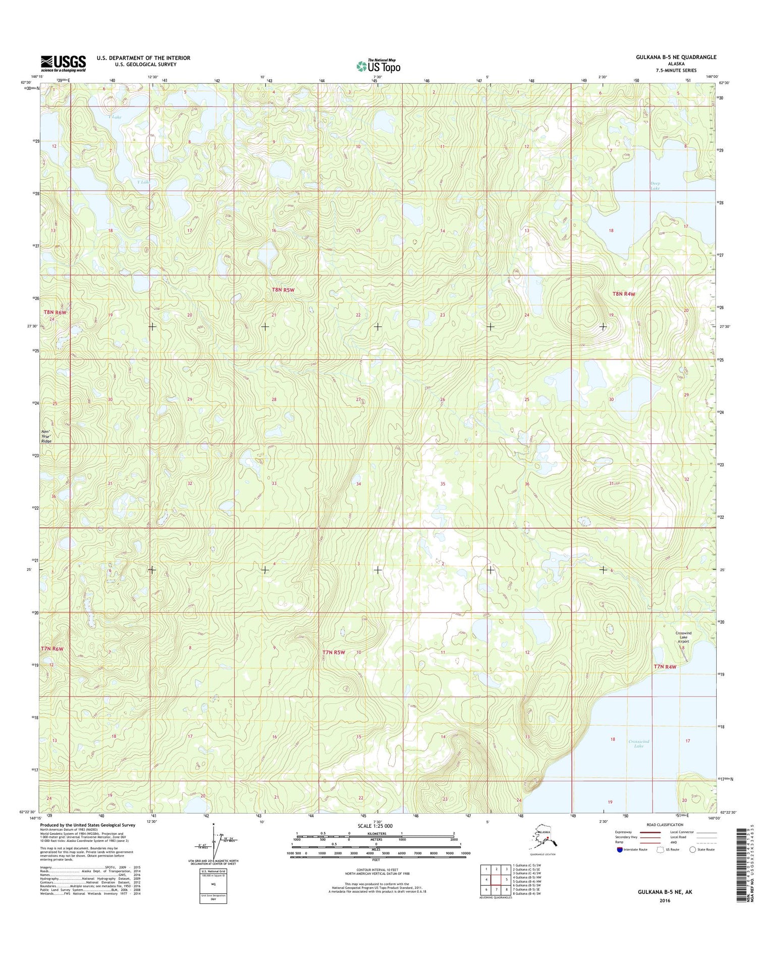 Gulkana B-5 NE Alaska US Topo Map Image