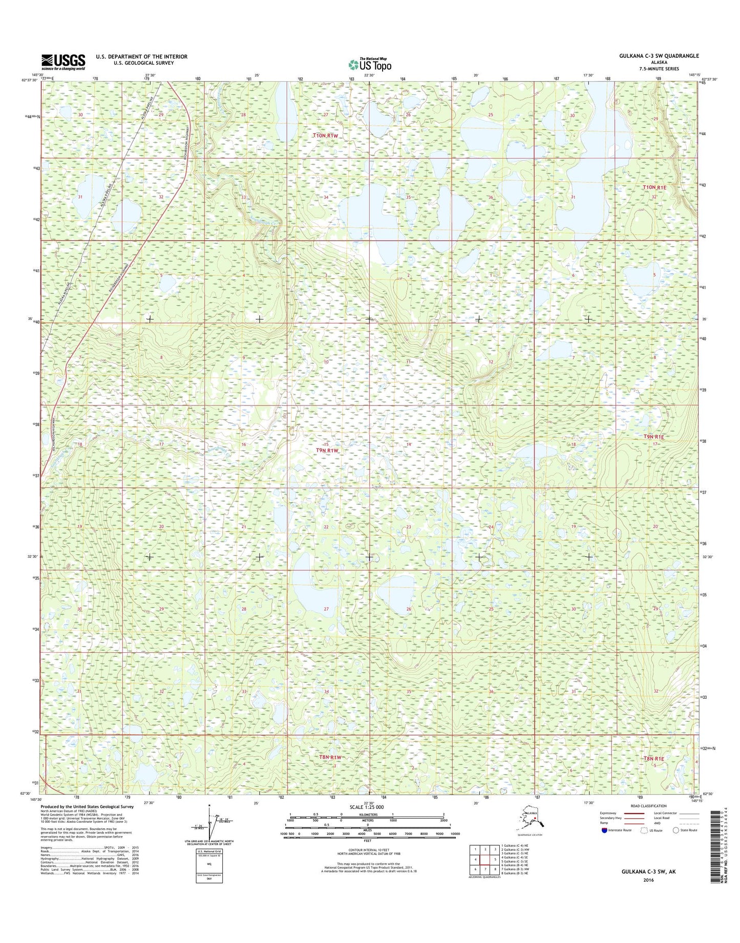 Gulkana C-3 SW Alaska US Topo Map Image