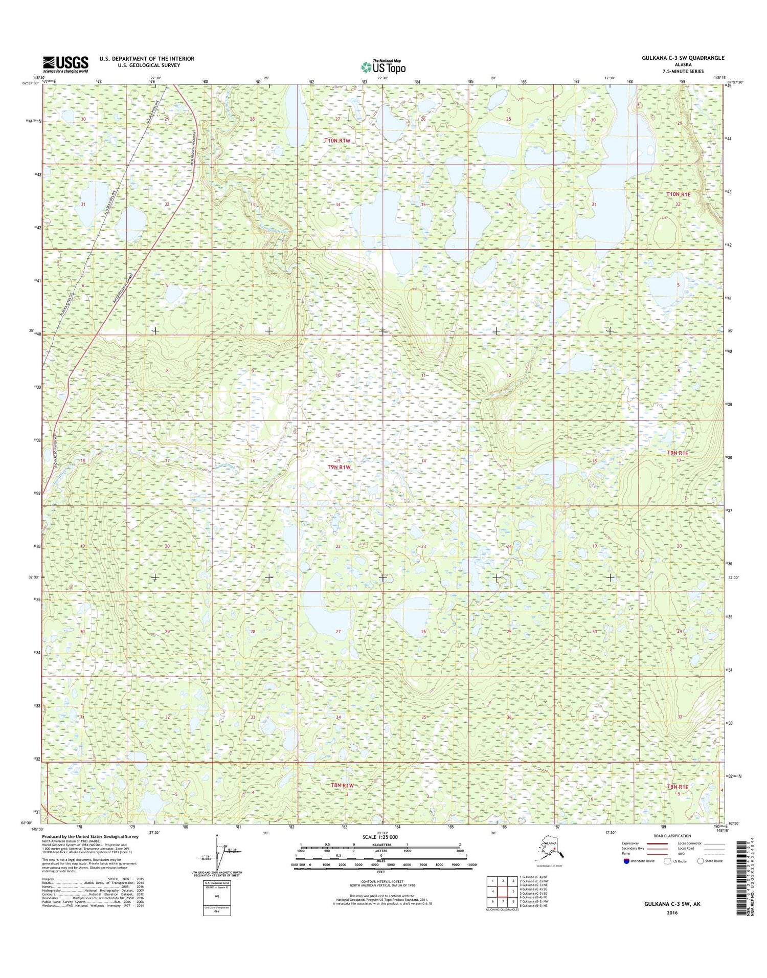 Gulkana C-3 SW Alaska US Topo Map Image