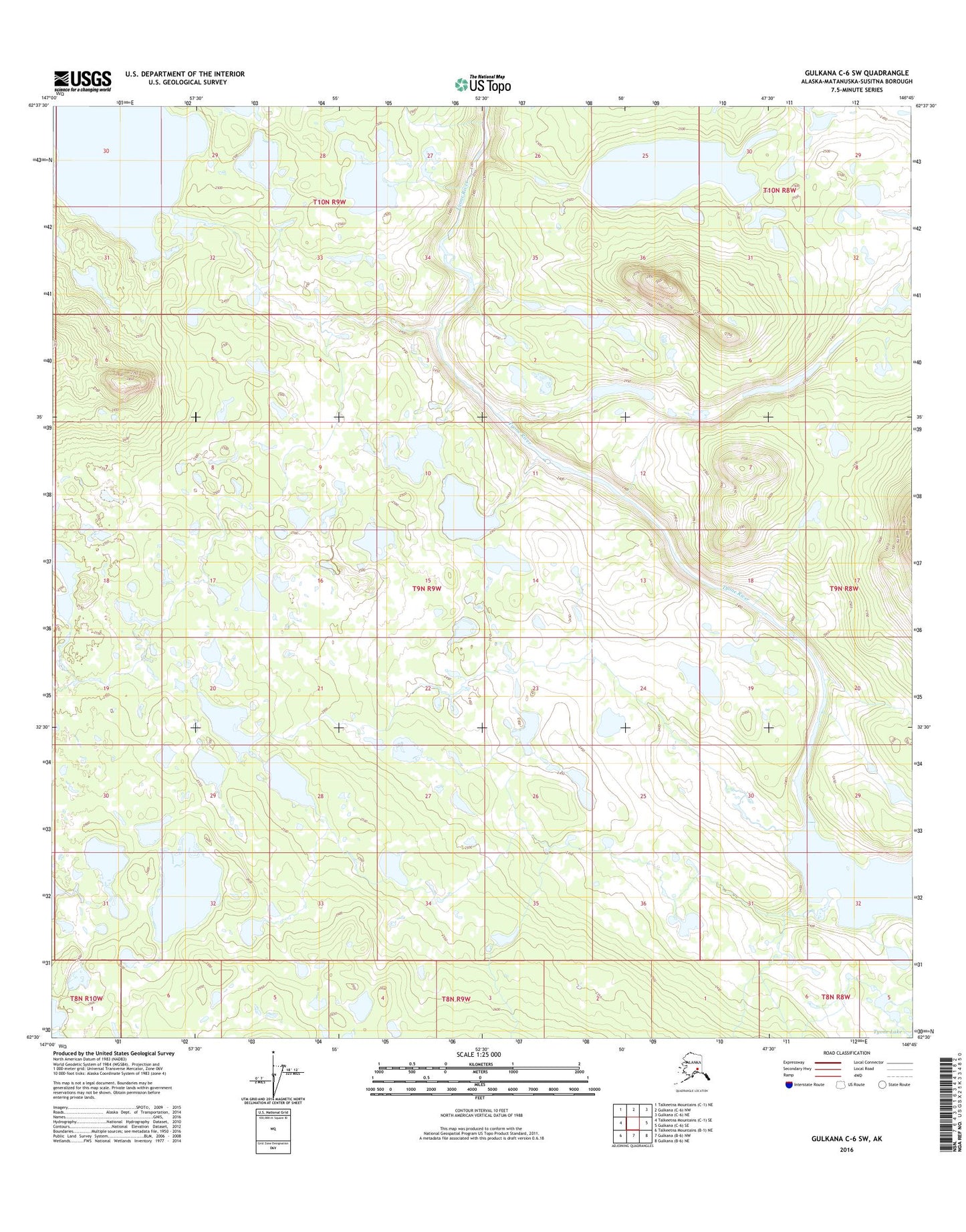 Gulkana C-6 SW Alaska US Topo Map Image