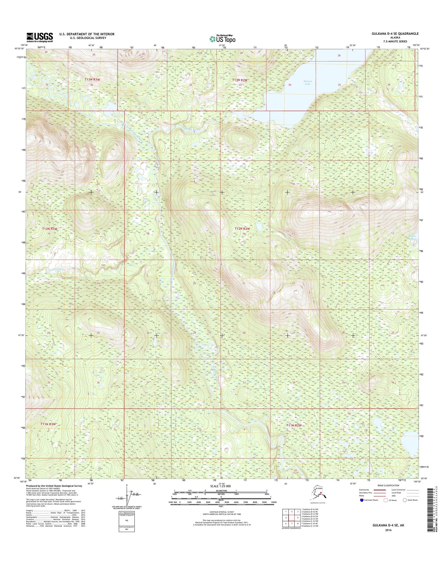 Gulkana D-4 SE Alaska US Topo Map Image