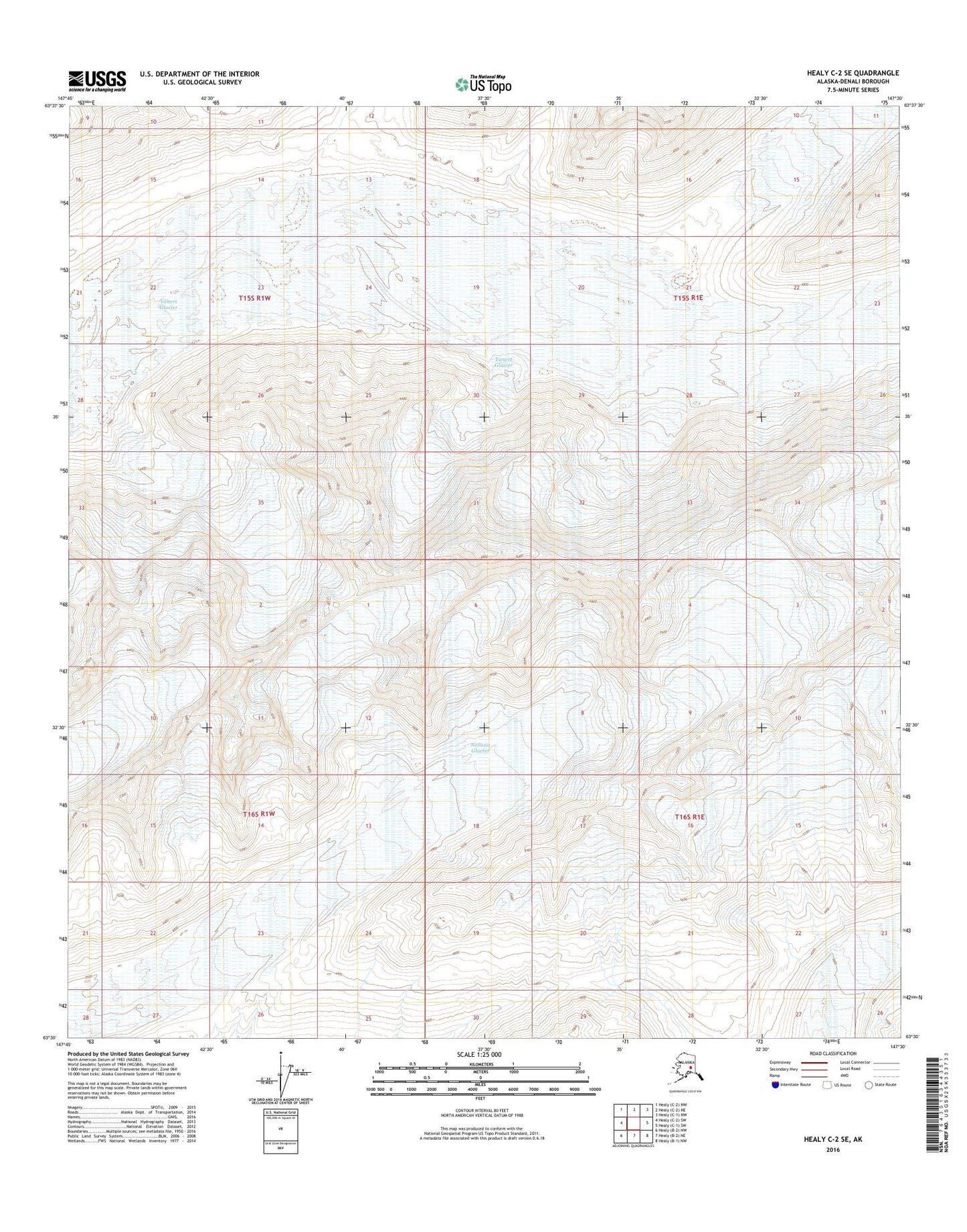 Healy C-2 SE Alaska US Topo Map Image