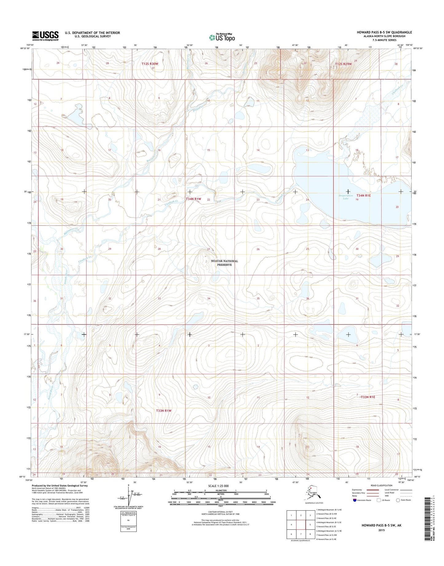 Howard Pass B-5 SW Alaska US Topo Map Image