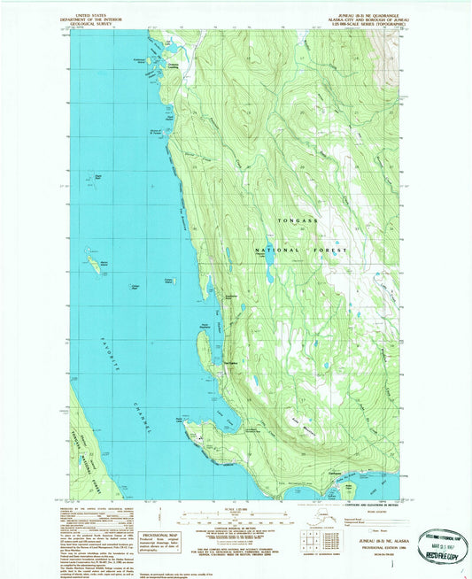 Classic USGS Juneau B-3 NE Alaska 7.5'x7.5' Topo Map Image