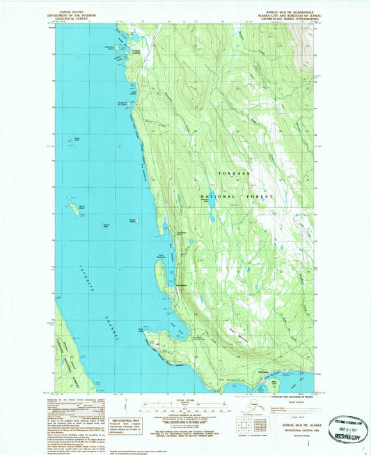 Classic USGS Juneau B-3 NE Alaska 7.5'x7.5' Topo Map Image